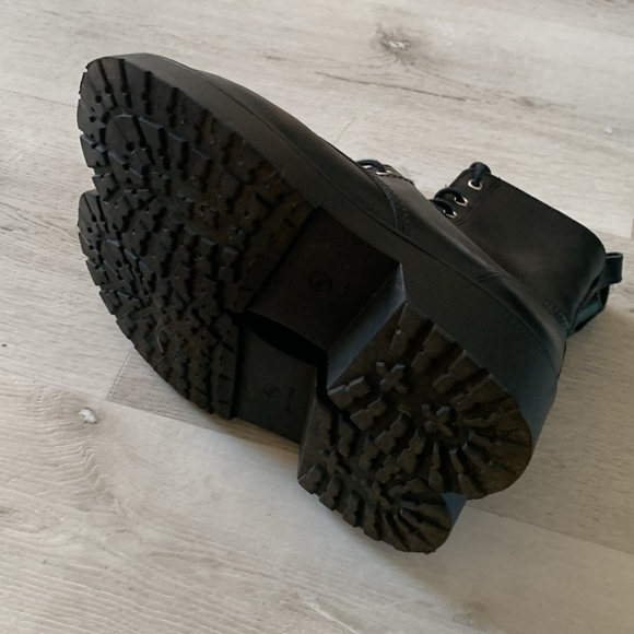 Steve Madden‎ Tornado ankle combat boot black leather 9.5 lace up zipper - Picture 7 of 13